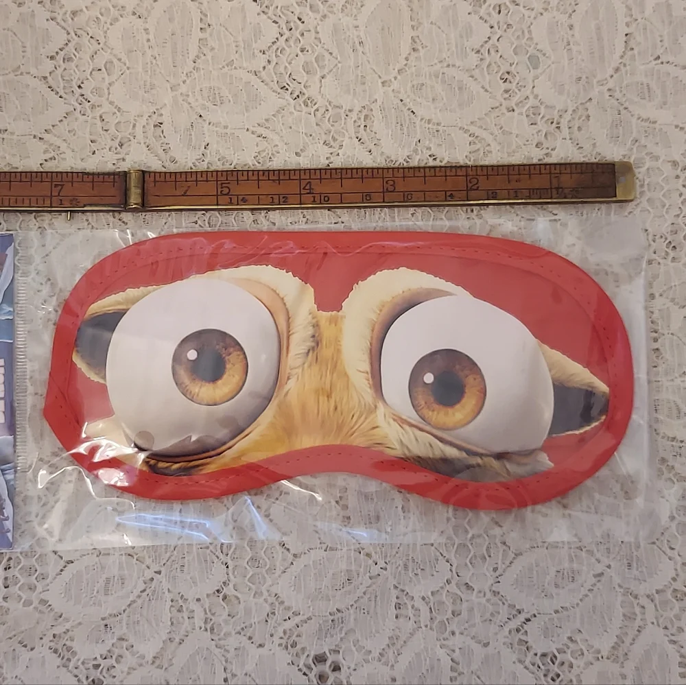 8 Ice Age Eye Mask Blue and Red Scrat Eyes from Continental Drift New in Package